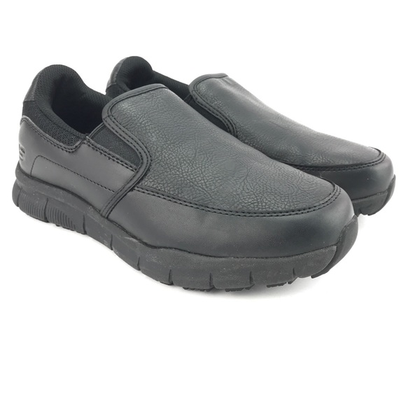 skechers ladies black work shoes